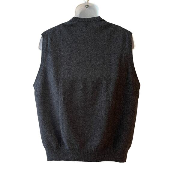 VINTAGE 90s Mark Shale Charcoal Gray Cashmere Sweater Vest Size Large - Picture 2 of 4